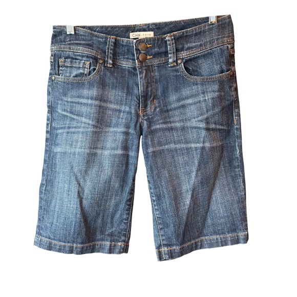 Cabi Denim Bermuda Shorts Dark Wash Stretch Casual Womens Size 6 #424 - Picture 1 of 8